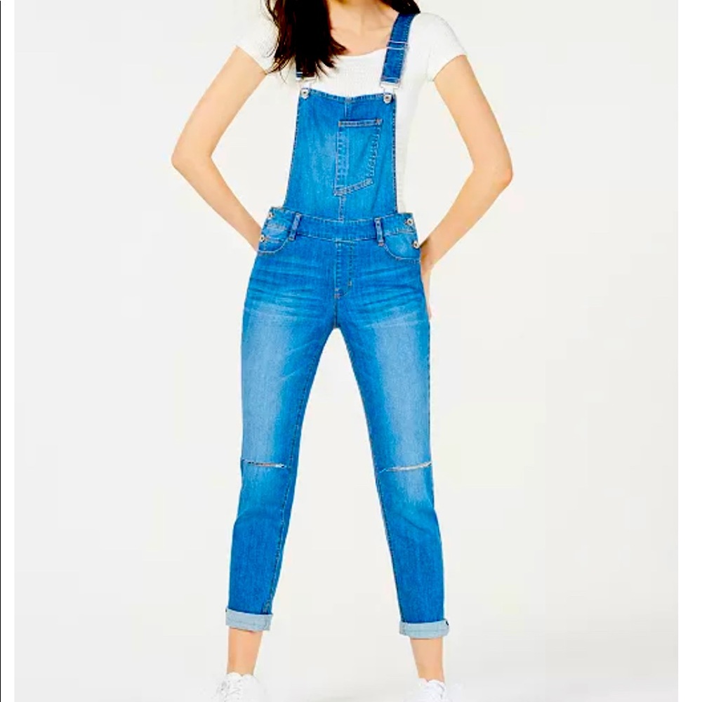 Dollhouse brand Juniors Skinny Denim overalls size 0 in shade skylark